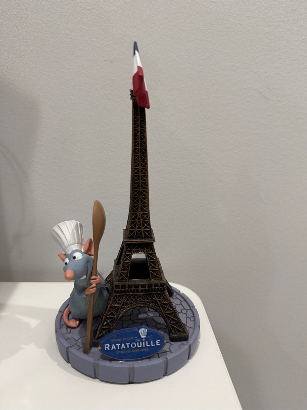 Disney Ratatouille Eiffel Tower Figurine with Blue, Brown, Gray Accents